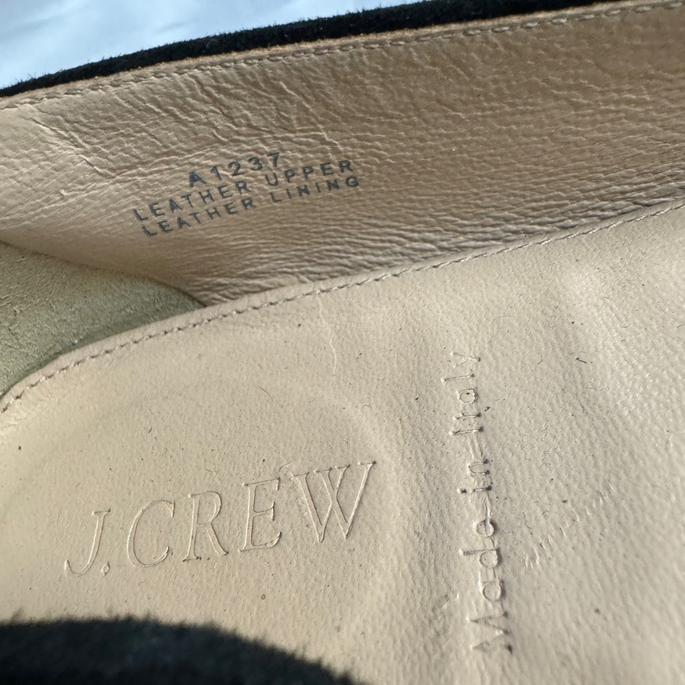 J. Crew Black Suede Smoking Loafer Flat Shoes Size 6.5 - Picture 15 of 16